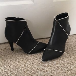 {Apt. 9} Black Studded Heel Pointed Toe Booties